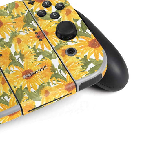 Bouffants and Broken Hearts Sunflowers Nintendo Switch OLED (2021) Skin